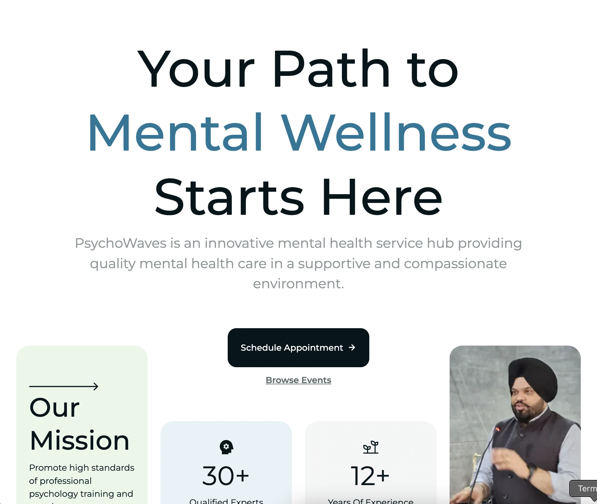 Psychowaves – Simplifying Appointments & Learning for Mental Health Platform screenshot 1